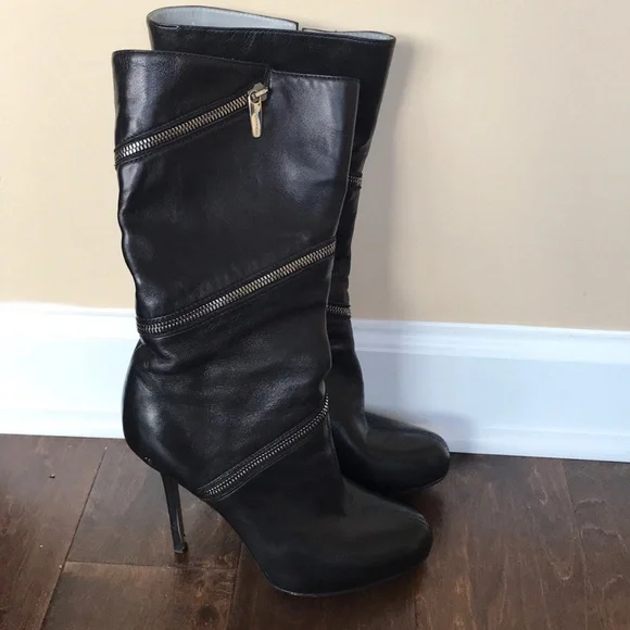 Sergio Rossi Black Boots Sz 37.5 - Picture 4 of 7